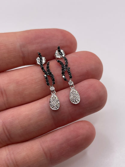 9ct white gold diamond cluster earrings