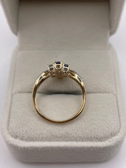 9ct gold topaz and diamond ring