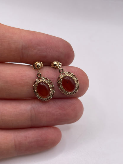 9ct gold amber earrings