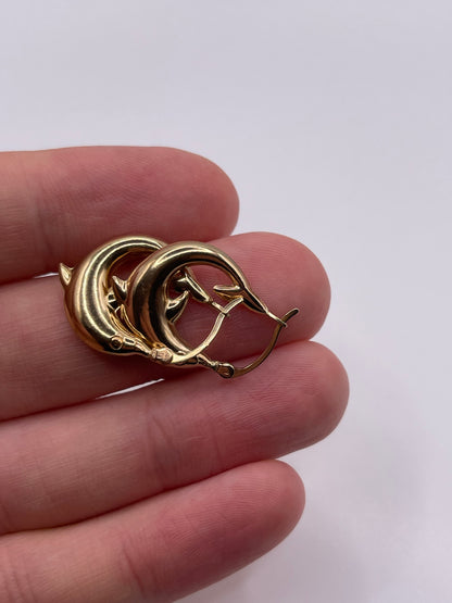 9ct gold dolphin earrings