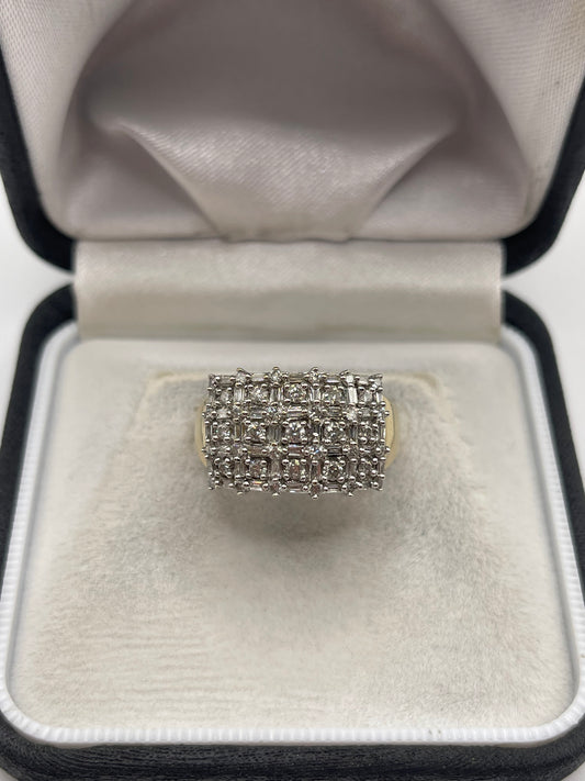 9ct gold diamond cluster ring