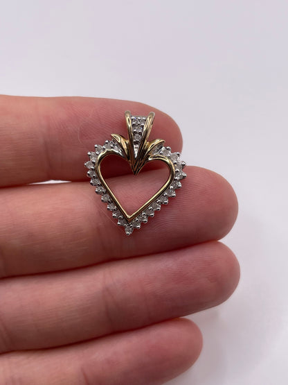 9ct gold diamond pendant
