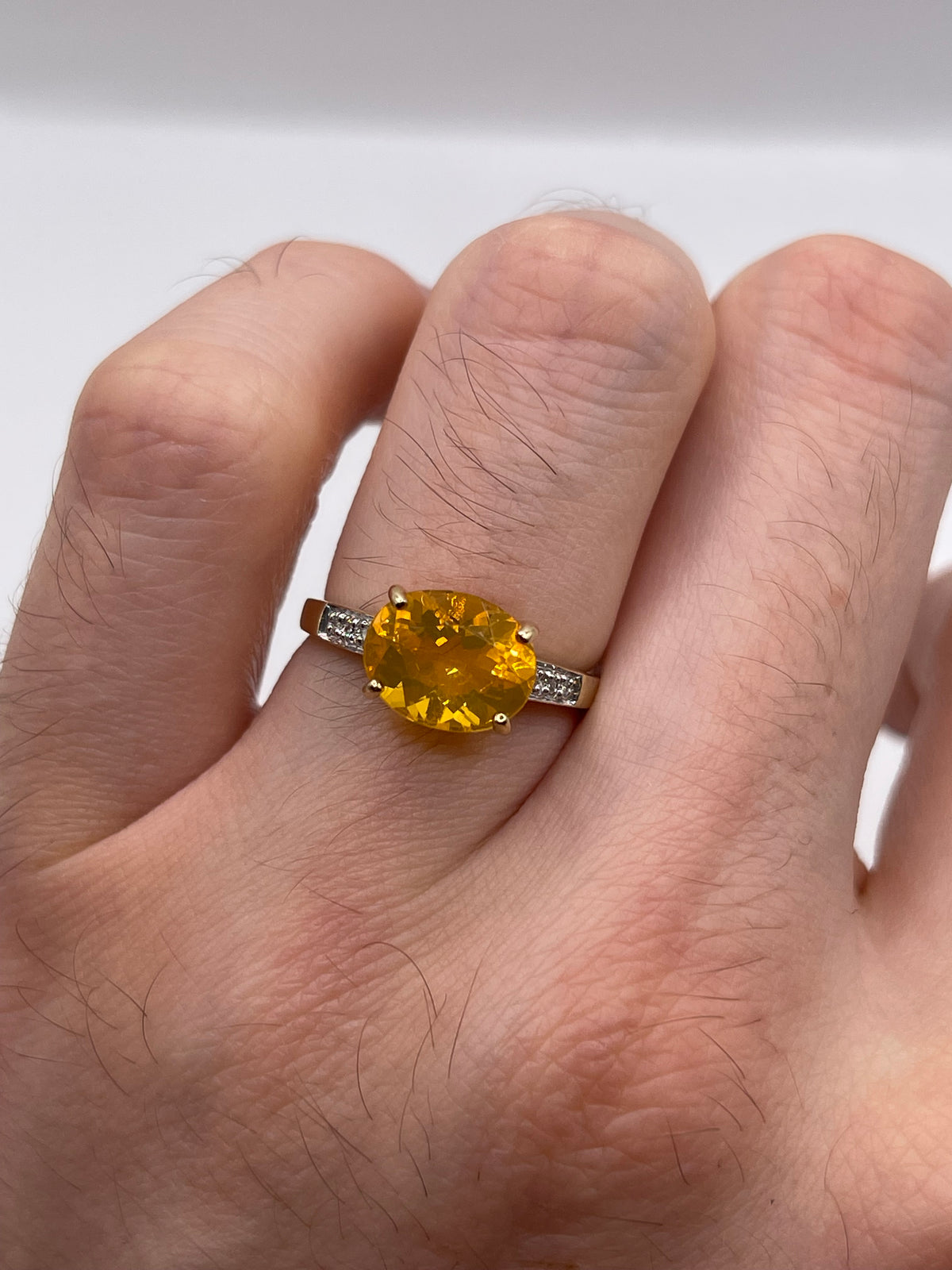 9ct gold opal and diamond ring