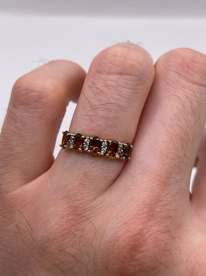 9ct gold andesine and zircon ring