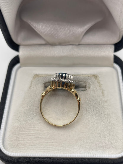 9ct gold topaz and diamond ring
