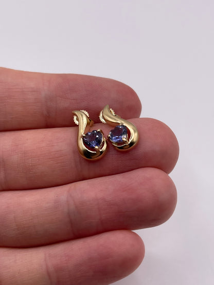 9ct gold tanzanite earrings