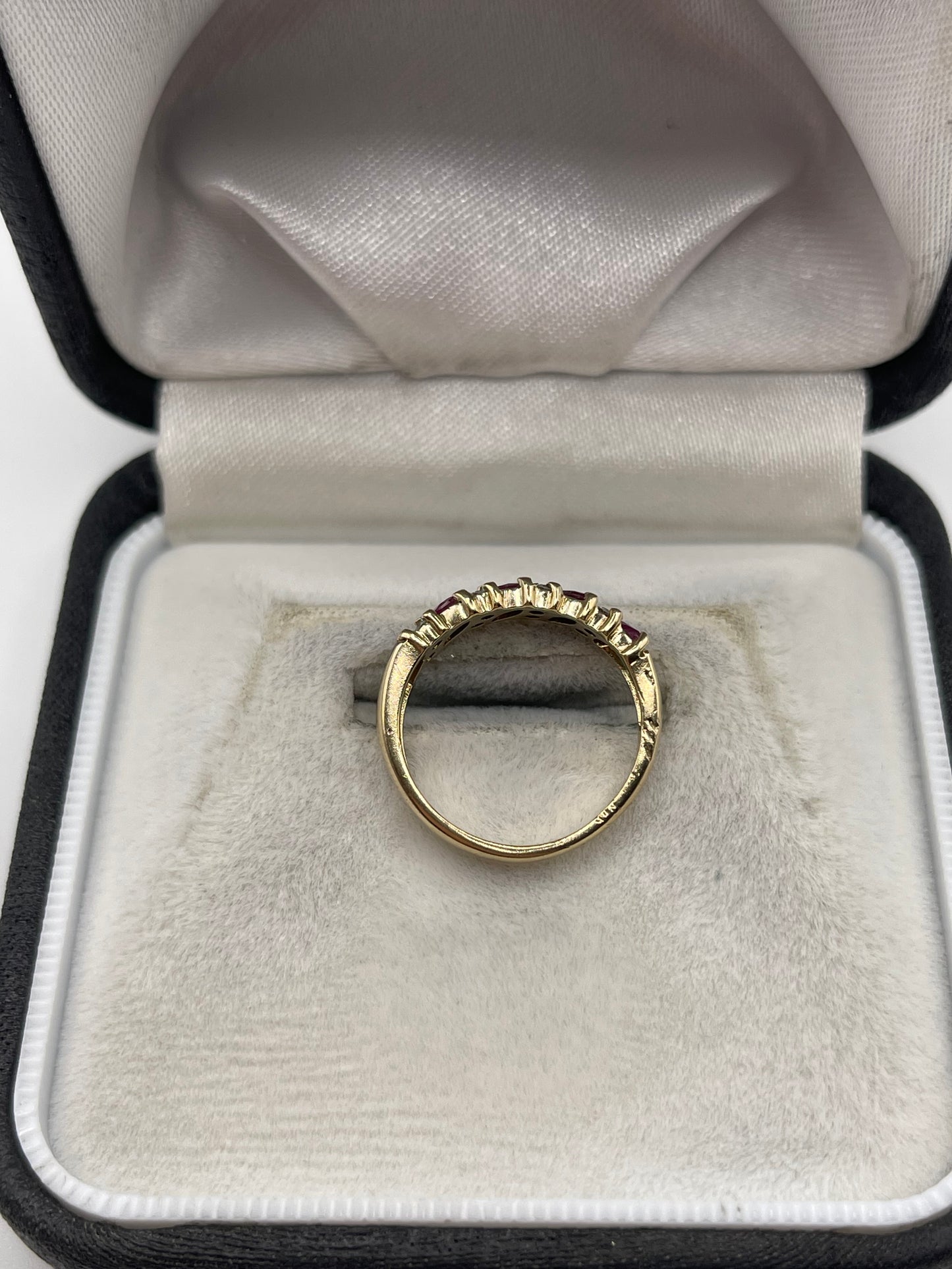 9ct gold ruby and diamond ring