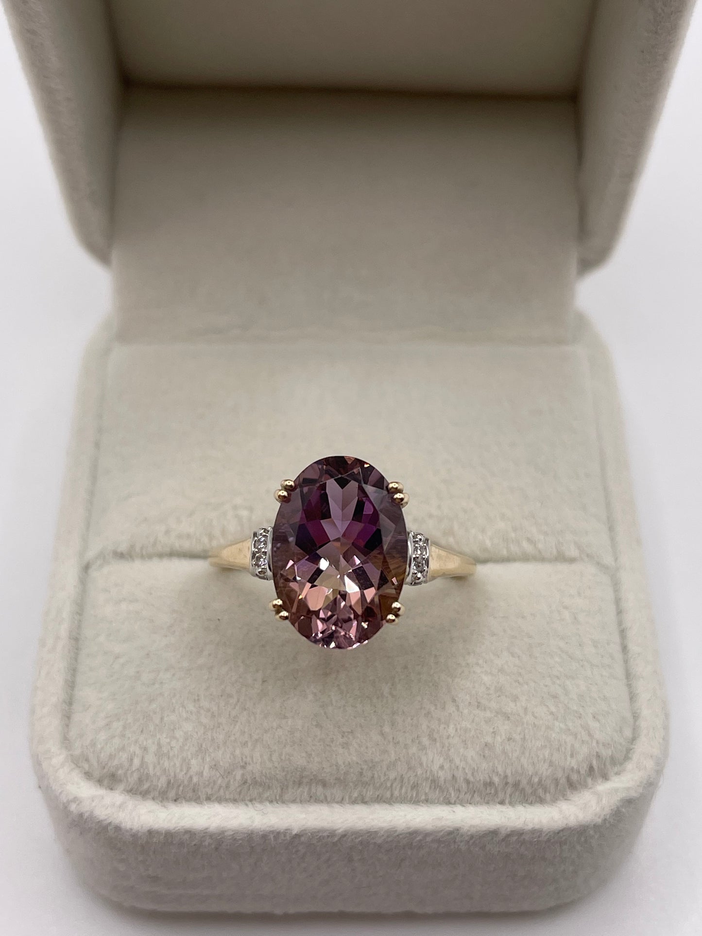 9ct gold ametrine and diamond ring