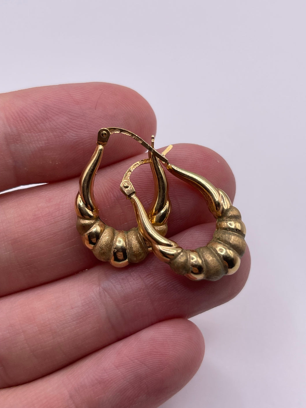 9ct gold creole earrings