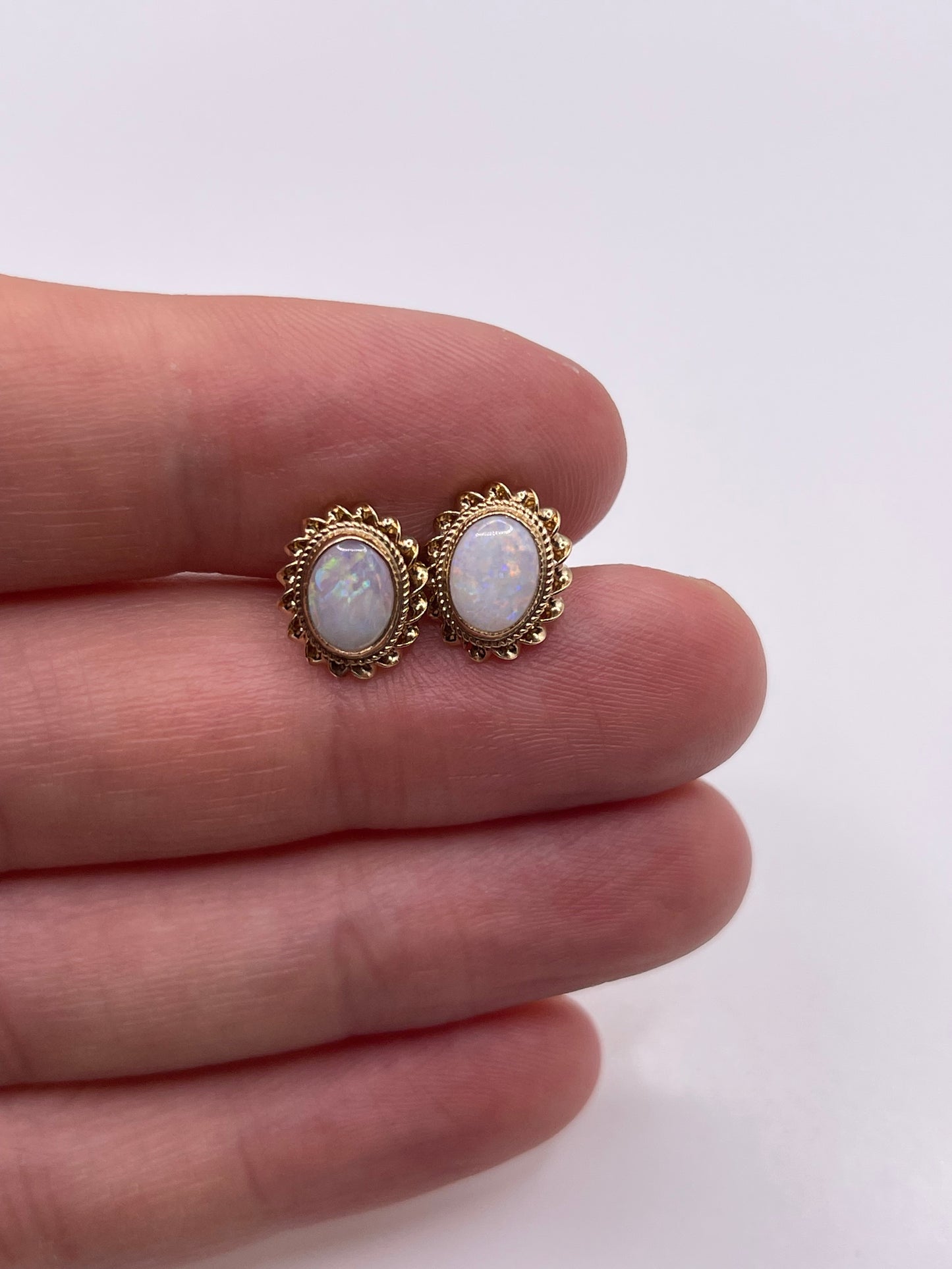 9ct gold opal earrings