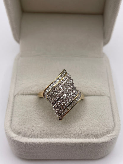 9ct gold diamond cluster ring