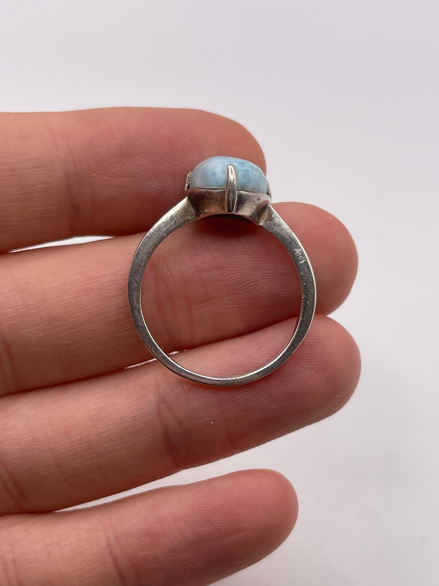 Silver larimar ring