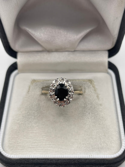9ct gold sapphire and diamond ring