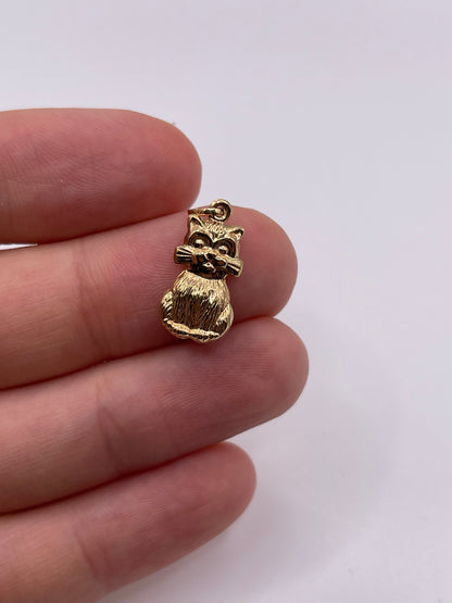 9ct gold cat charm