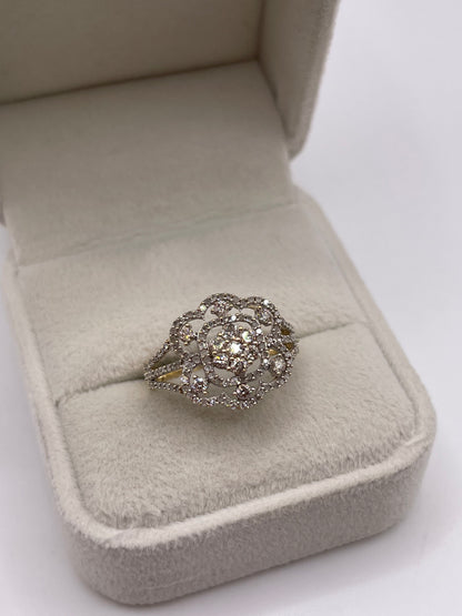 9ct gold diamond cluster ring