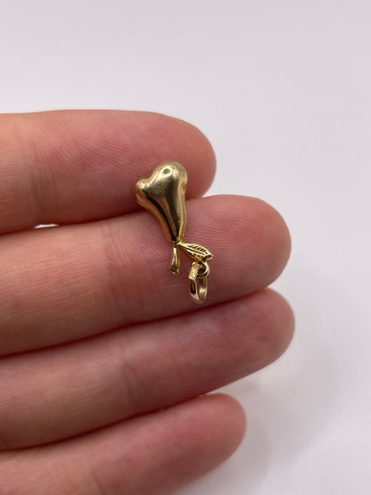9ct gold enamelled pear charm
