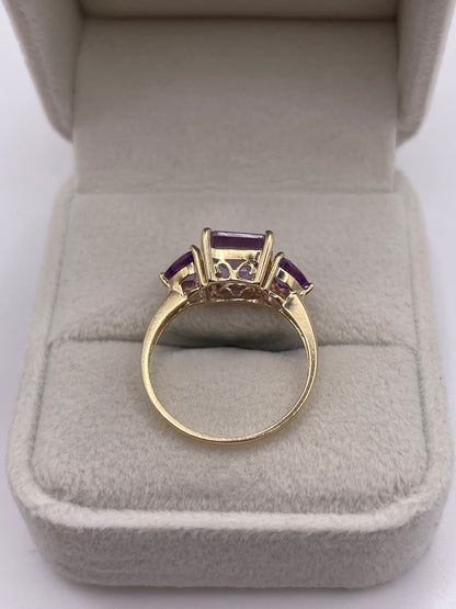 9ct gold amethyst ring