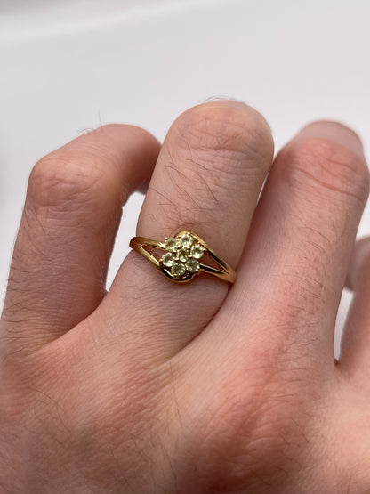 9ct gold quartz cluster ring