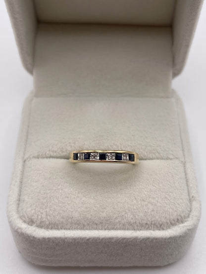 9ct gold sapphire and diamond ring