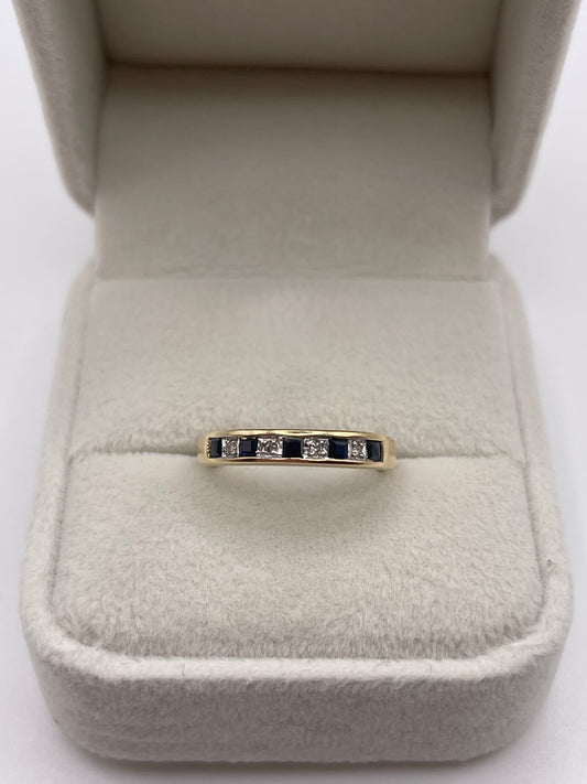9ct gold sapphire and diamond ring