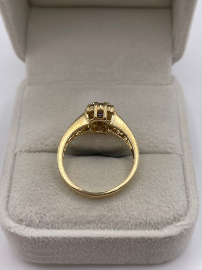 14ct gold tanzanite and diamond ring