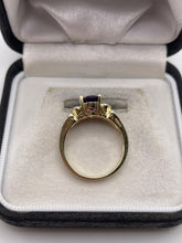 Load image into Gallery viewer, 9ct gold amethyst and diamond ring
