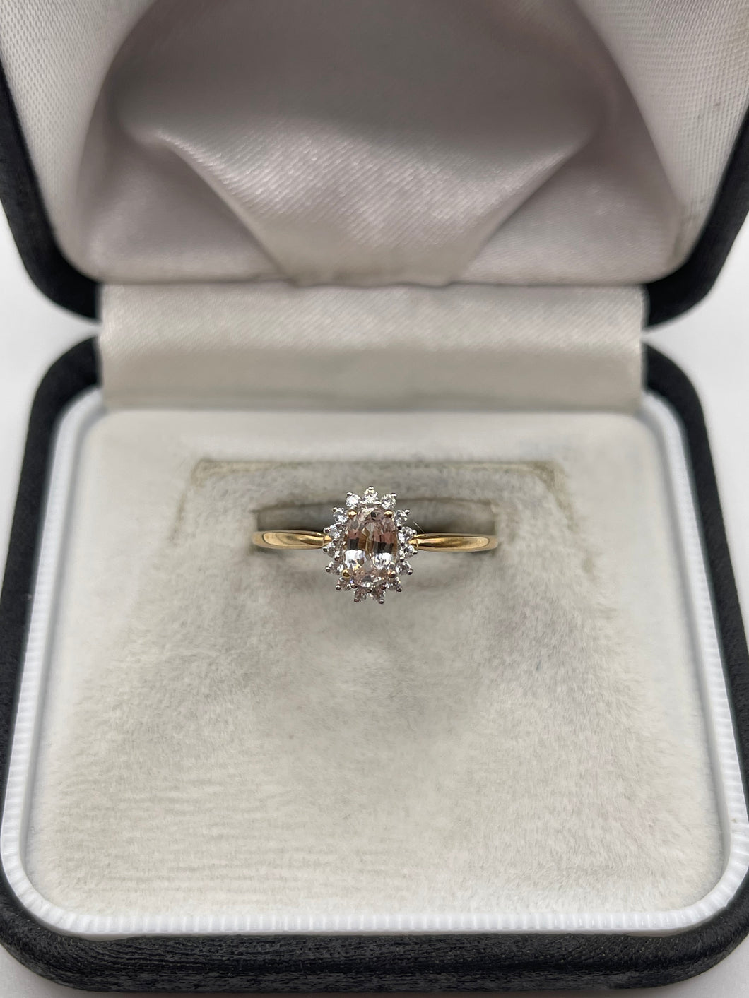 9ct gold quartz and zircon ring