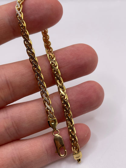 9ct two tone gold rope bracelet