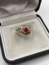 Load image into Gallery viewer, 14ct gold ruby and diamond ring
