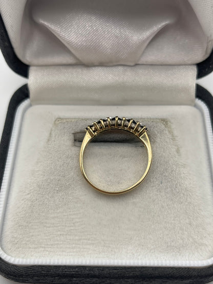 9ct gold sapphire and diamond ring