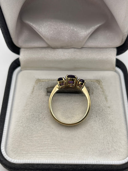 9ct gold amethyst ring