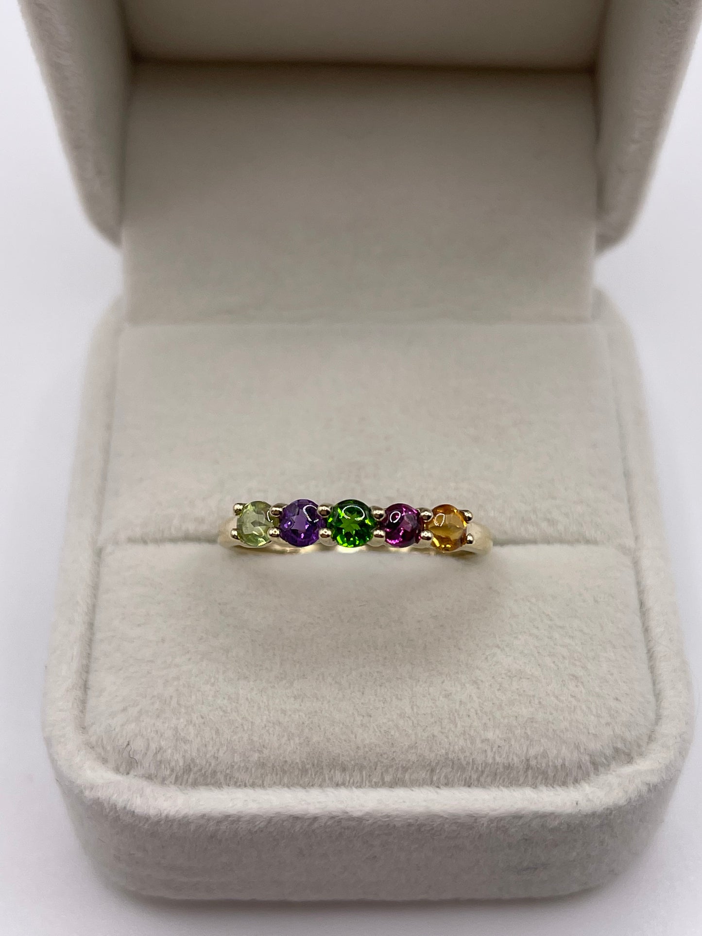 9ct gold multi gemstone ring