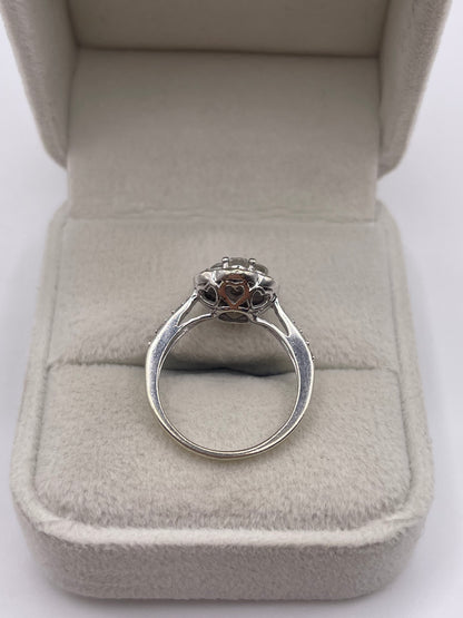 9ct white gold diamond cluster ring