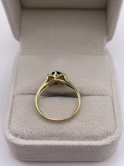 9ct gold sapphire and diamond ring