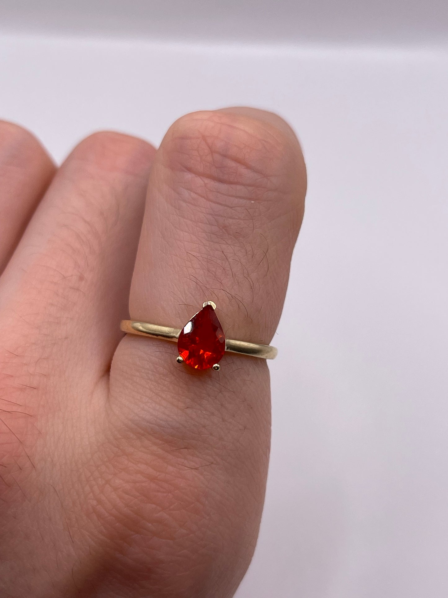 9ct gold fire opal ring