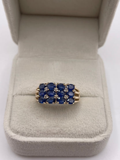 9ct gold kyanite and diamond ring
