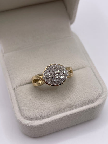 9ct gold diamond cluster ring