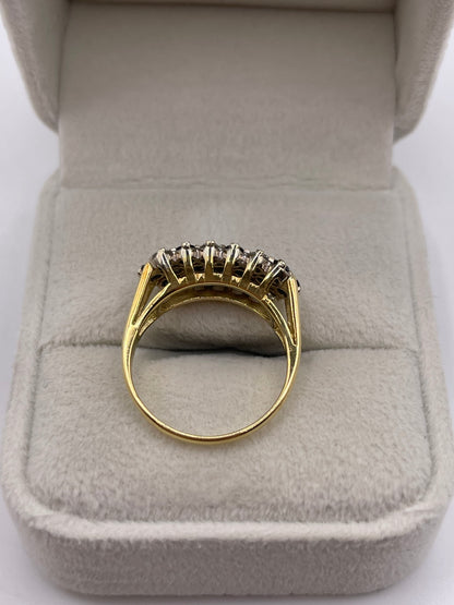 18ct gold sapphire and diamond cluster ring