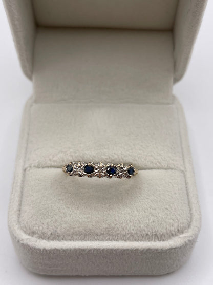 9ct gold sapphire and diamond ring