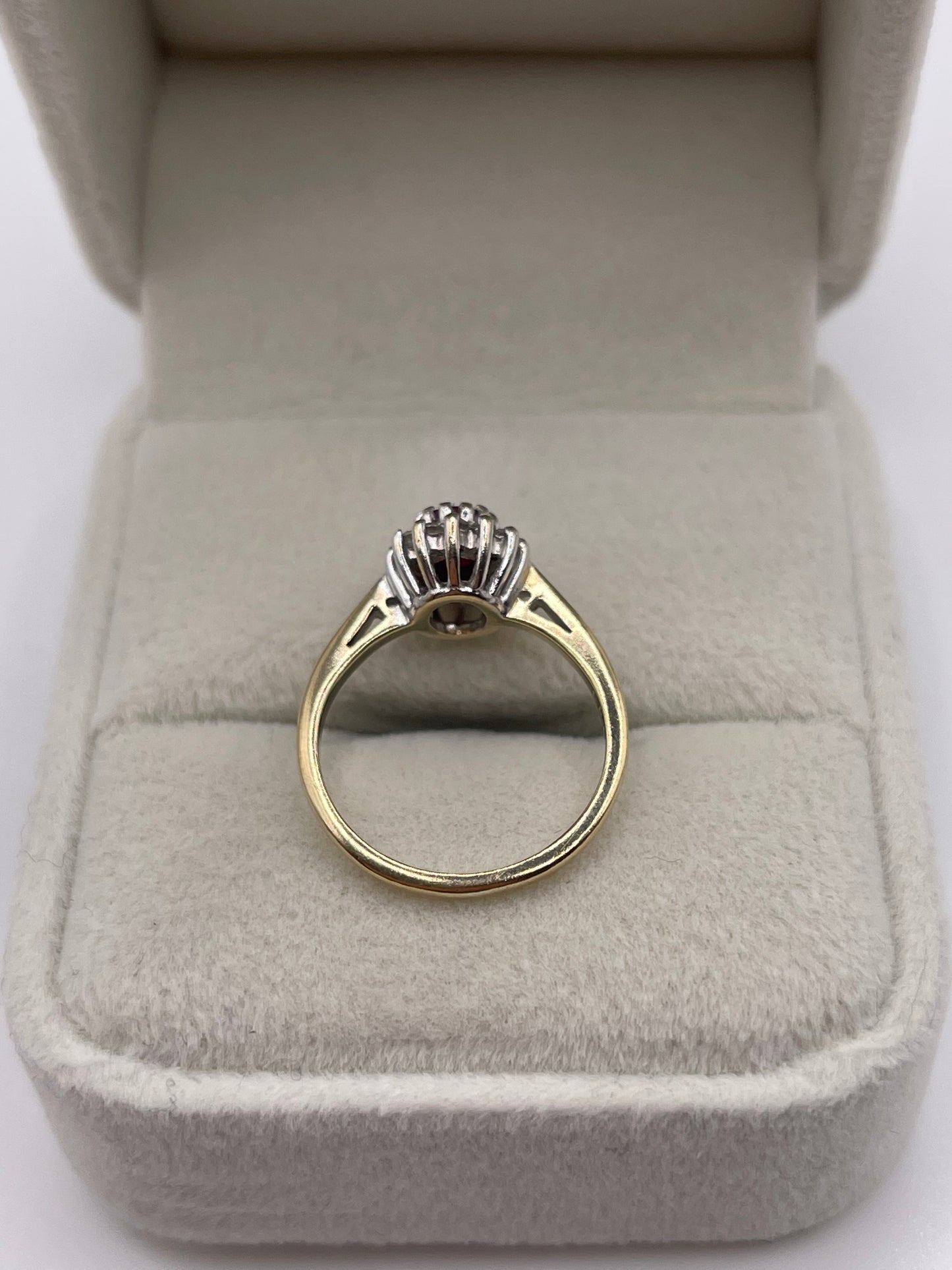 9ct gold ruby and diamond ring