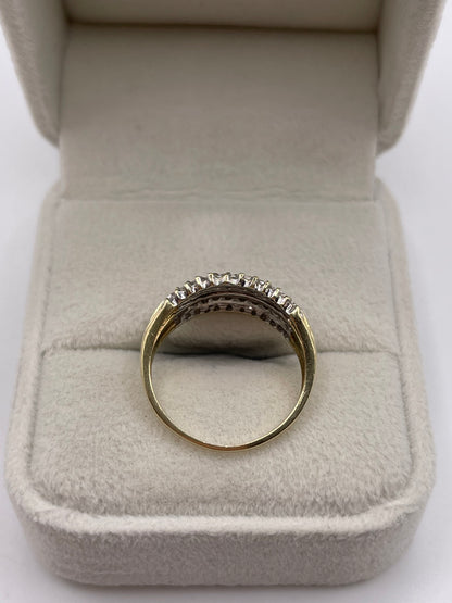 9ct gold diamond cluster ring