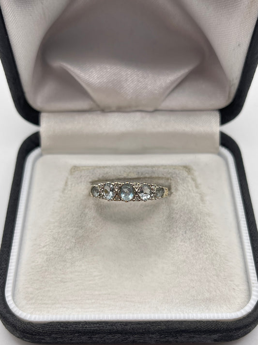 9ct gold topaz and diamond ring
