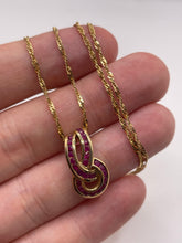 Load image into Gallery viewer, 9ct gold ruby necklace
