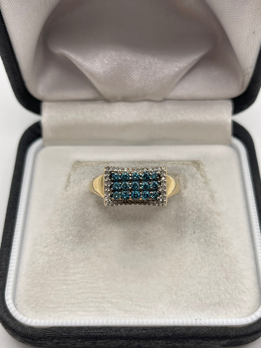 14ct gold diamond cluster ring