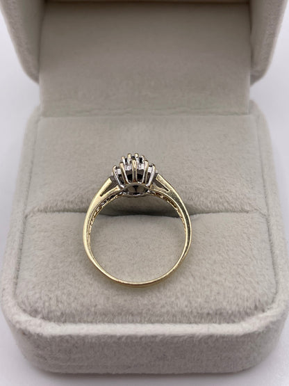9ct gold sapphire and diamond ring