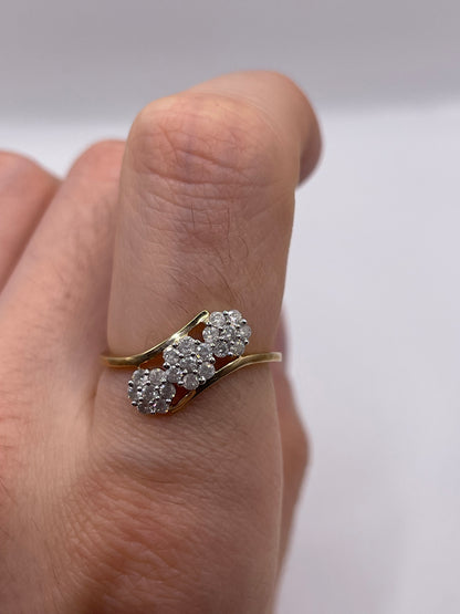 9ct gold diamond cluster ring