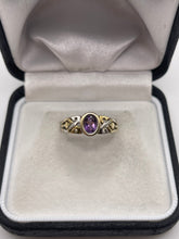 Load image into Gallery viewer, 9ct two tone gold amethyst ring
