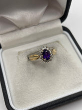 Load image into Gallery viewer, 9ct gold amethyst and diamond ring
