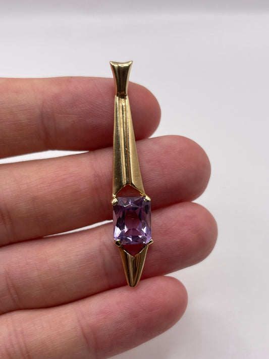 9ct gold amethyst pendant
