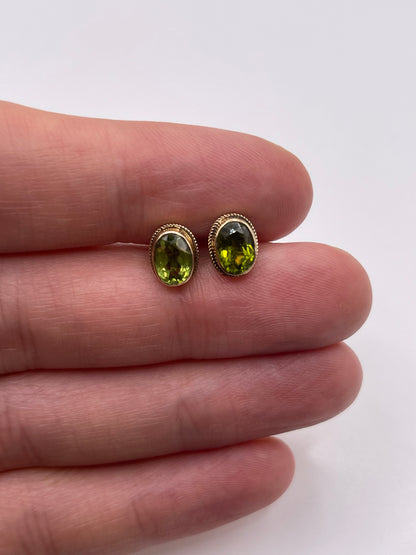 9ct gold peridot earrings